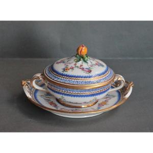Tender Porcelain Bowl From Sèvres, Dd 1781, Sioux Painter And Gilder Chauvaux, 18th Century