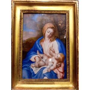 Virgin And Child ,gouache On Vellum