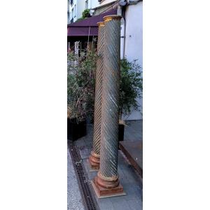 Pair Of Sculpted Columns Spain ,17 Th , Century