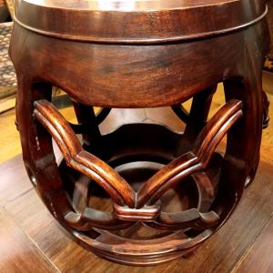 Chinese Selette Carved In Rosewood