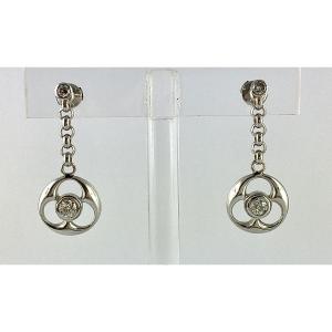 Diamond Drop Earrings In White Gold With Removable Studs And Pendants