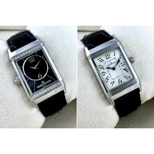 Montre Jaeger-lecoultre Reverso Dame Duetto Diamants Mécanique 1000h Acier/cuir Boîte & Papiers
