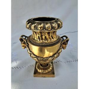 Late 19th Century Vermeil Vase With Rams' Heads