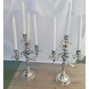 19th Century Candelabra In Louis XV Style With 4 Lights