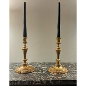 Pair Of Early 19th Century Louis XIV Style Candlesticks