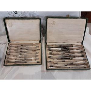 Set Of 24 Mother-of-pearl Knives, Early 20th Century 
