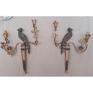 Pair Of Parrot Sconces XXeme