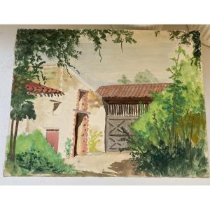 The Barn. Watercolor. 1945