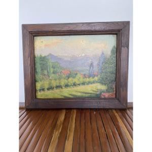 The Village In The Alps. Le Mornex. Oil On Cardboard. 1923