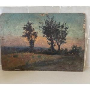 Nightfall. Oil On Cardboard. 1900