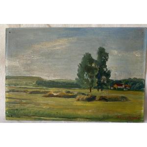 The Great Prairie. Oil On Wood. 20th Century.