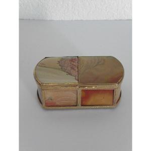 Snuff Box In Agate Plates