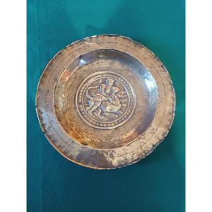 Offering Dish In Repoussé Brass