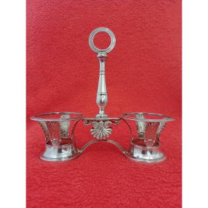 Solid Silver Oil And Vinegar Set - 19th Century