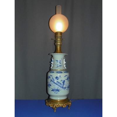 Celadon Enameled Porcelain Oil Lamp - China