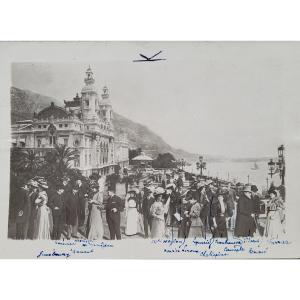 Monaco - Extremely Rare Photograph - Camille Saint-saëns In Front Of The Opera House Around 1900