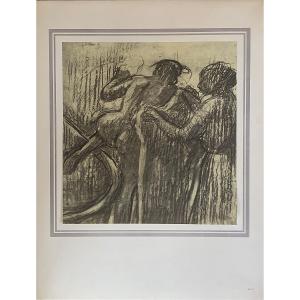 Edgar Degas - Original Heliograph From 1924 - Exit From The Bath - Impressionism