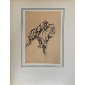 Edgar Degas - Original Heliograph From 1924 - Jockey On A Galloping Horse - Impressionism