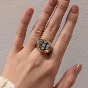 1940s Tank Ring. 18k Gold And Diamonds.
