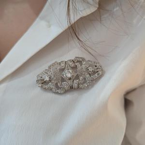 1930s Diamond And Platinum Brooch.