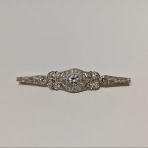 Antique 18k Gold And Diamond Brooch