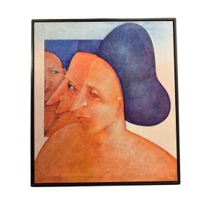 Simone Toussaint “wandering Thoughts” Acrylic Painting On Canvas 80x70 Cm