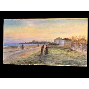 Marc Antony Painting, Animated Landscape, Signed And Dated (18)98, Oil On Canvas