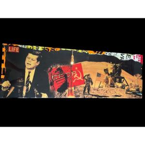 Cathie Berthon, Born In 1968, "cccp" Composition, Collage, Epoxy Resin 