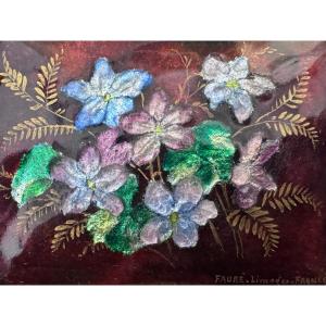 Camille Faure Enamels In Limoges (france) Flower Painting 