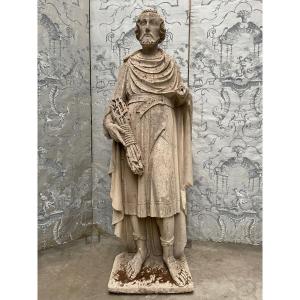 19th C. Sculpture Of Saint Donate 117,5 Cm High