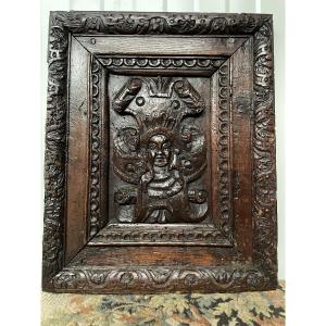 17th-century Renaissance Oak Door Panel