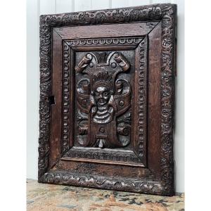 17th-century Renaissance Oak Door Panel