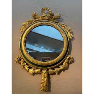 Louis XVI Gilded Wood Witch Mirror