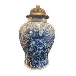 Blue And White Chinese Baluster Vase From The Kangxi Period