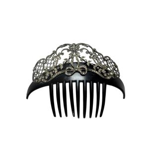 Belle époque Silver And Ebony Tiara Comb - Circa 1900 - Art Nouveau Style