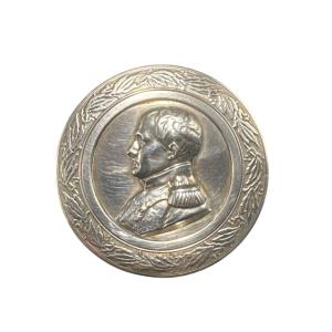 Solid Silver Box - Profile Of Napoleon I - Vermeil Inside - Minerve Hallmark 1st Title