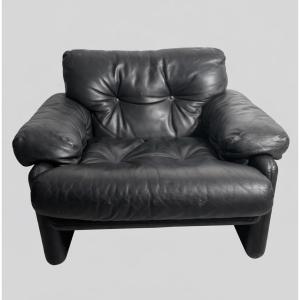 Black Leather Armchair – Tobia Scarpa For B&b Italia