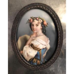 Medallion Painted On Porcelain