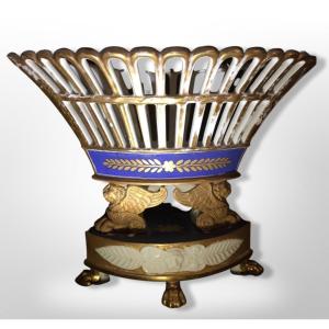 Old Paris Porcelain Basket