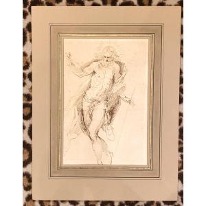 Print On Paper Attributed To Giovanni Francesco Barbieri Said Guercino