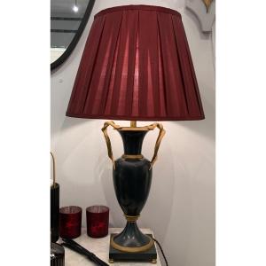 Painted Sheet Metal And Bronze Lamp