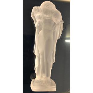 Woman With Sheep In Sevres Crystal