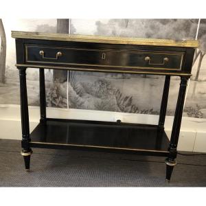 Black Lacquered Louis XVI Style Console Table