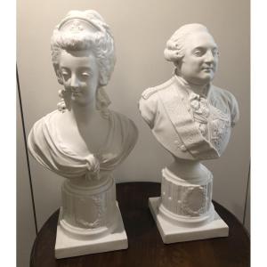 Biscuit Busts Of Louis XVI And Marie Antoinette