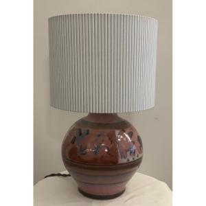 Ceramic Lamp Base Signed Menelika 