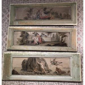 3 Painted Door Overmantels