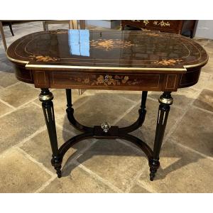 Napoleon III Period Marquetry Center Table 