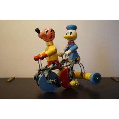Donald And Mickey In Tricycle