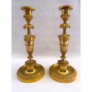 Pair Of Directoire Candlesticks With Faces 