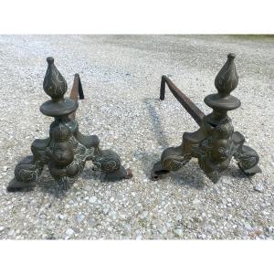 Andirons With Marmosets